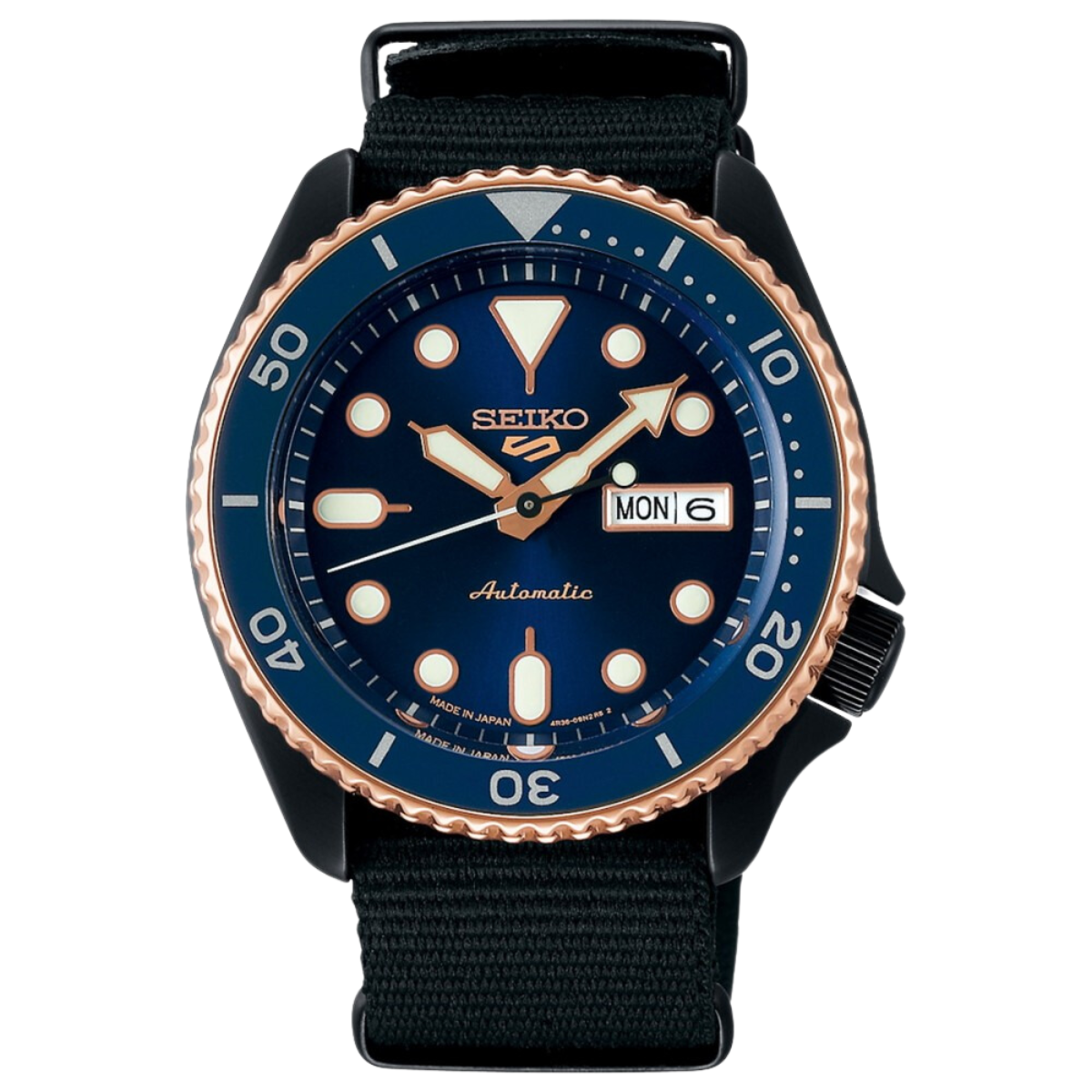 Seiko 5 Sports SBSA098 Automatic Blue Dial Japan Made Gents Watch