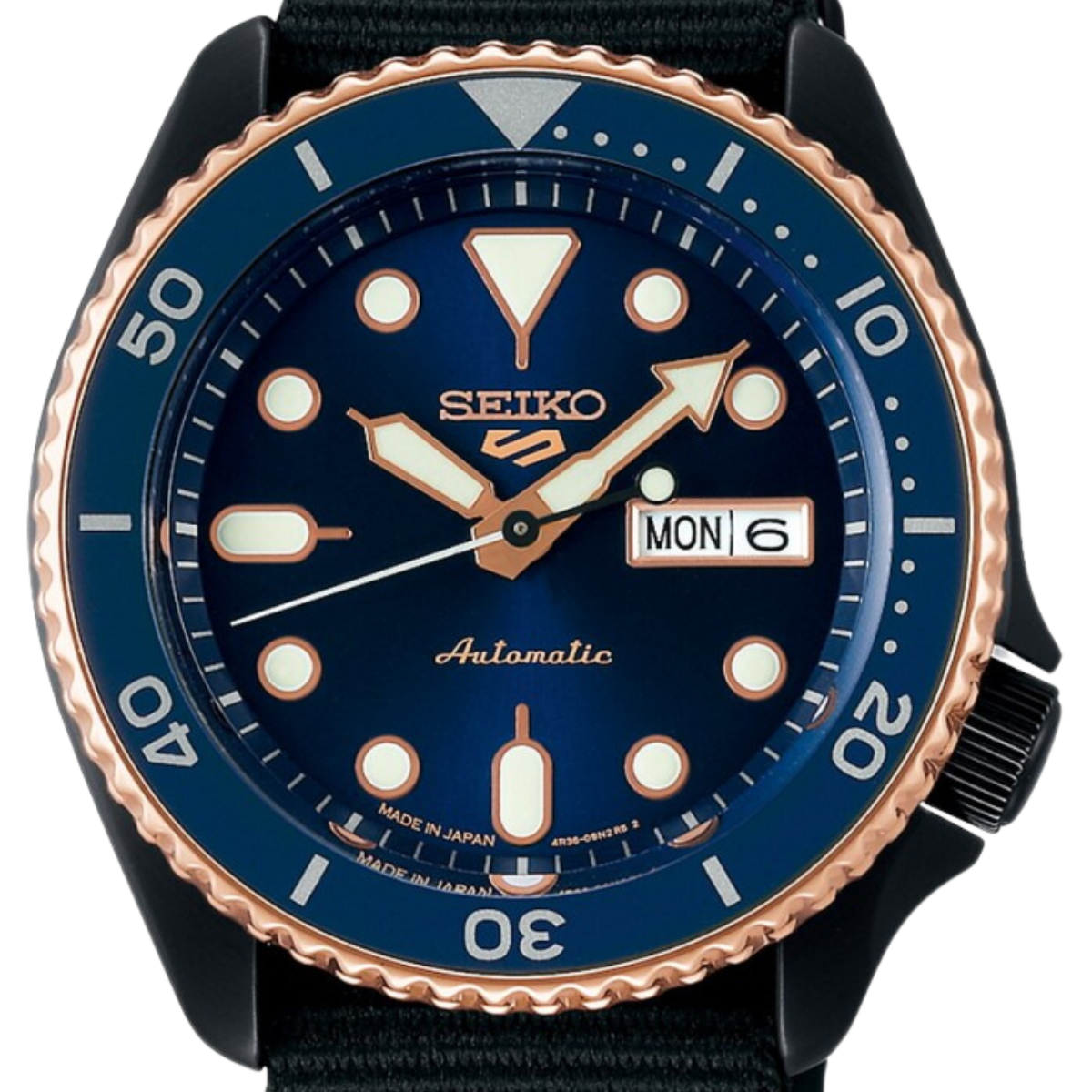 Seiko 5 Sports SBSA098 Automatic Blue Dial Japan Made Gents Watch