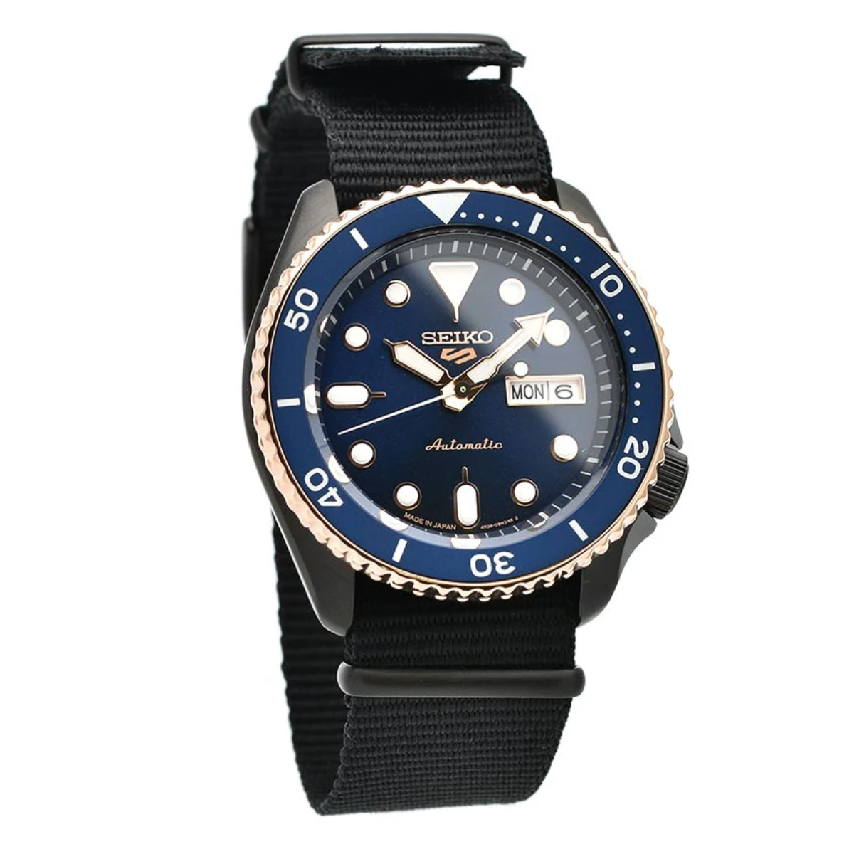 Seiko 5 Sports SBSA098 Automatic Blue Dial Japan Made Gents Watch