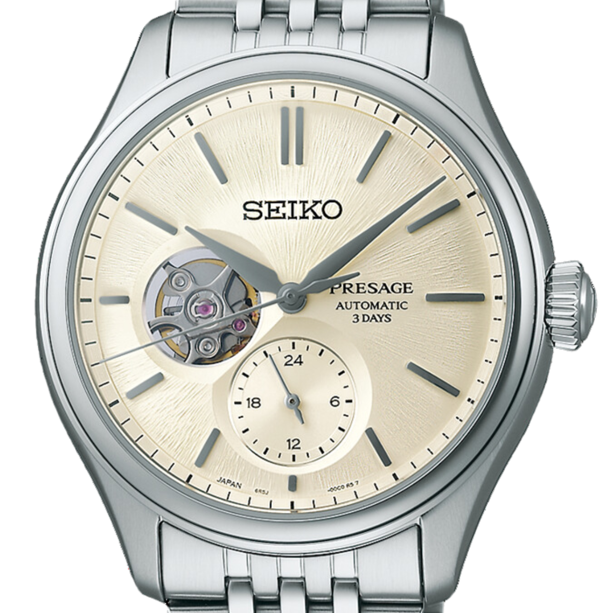 Seiko Presage SPB469J1 SPB469 SPB469J Classic 'SHIRO-IRO' Open Heart Dial Mens Watch