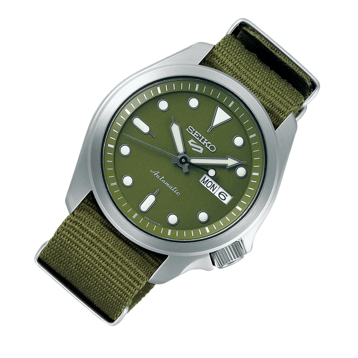 Seiko 5 Sports SRPE65 SRPE65K SRPE65K1 Green Nylon Watch