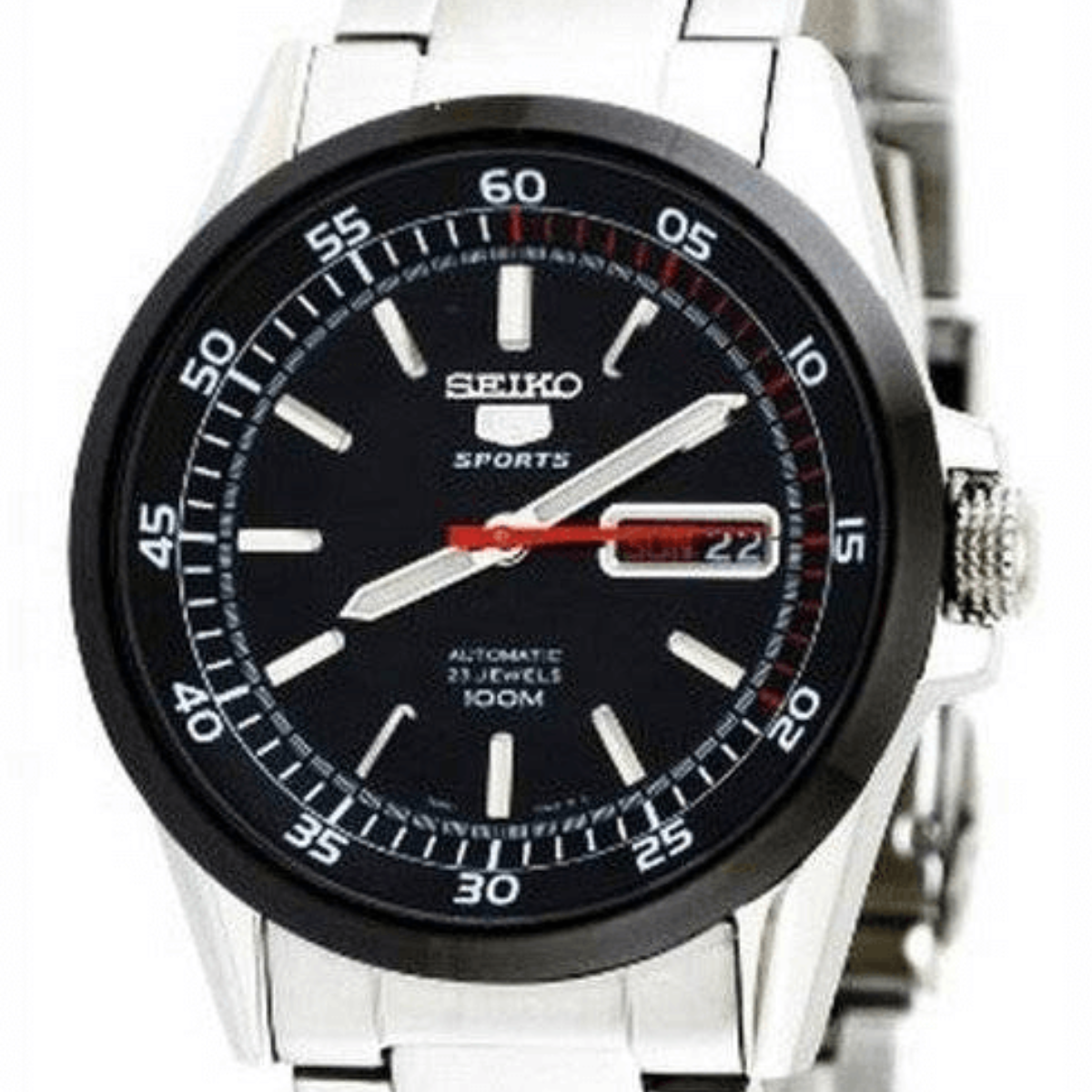 Seiko 5 Sports Automatic SNZH19 SNZH19K1 SNZH19K Black Dial Men's Watch