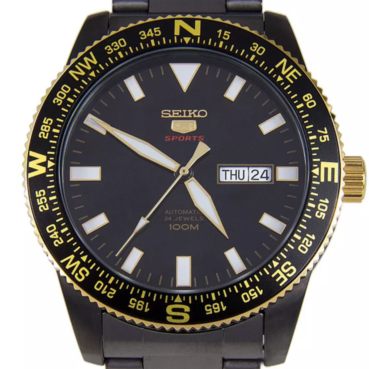 Seiko 5 Sports SRP670K1 SRP670 SRP670K Black IP Automatic Men's Watch