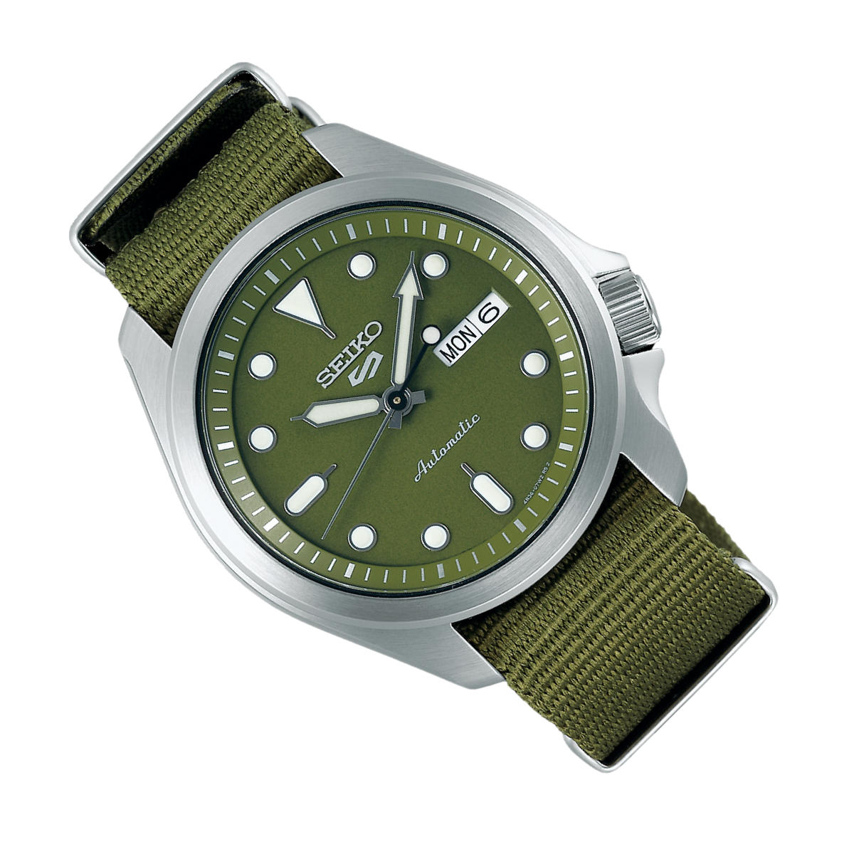 Seiko 5 Sports SRPE65 SRPE65K SRPE65K1 Green Nylon Watch