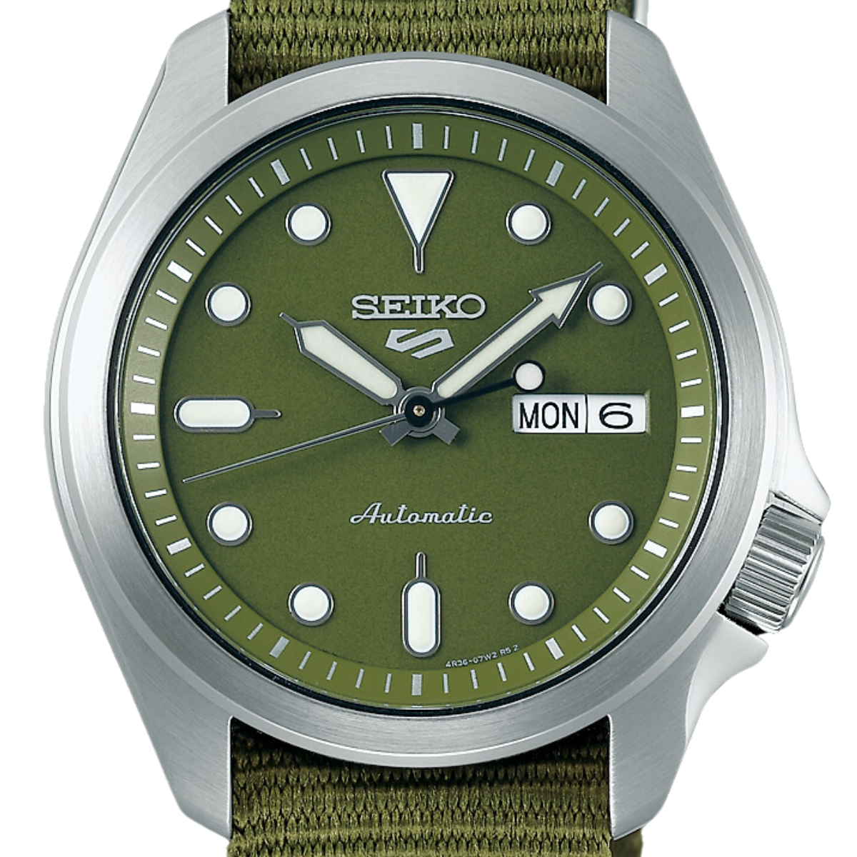 Seiko 5 Sports SRPE65 SRPE65K SRPE65K1 Green Nylon Watch