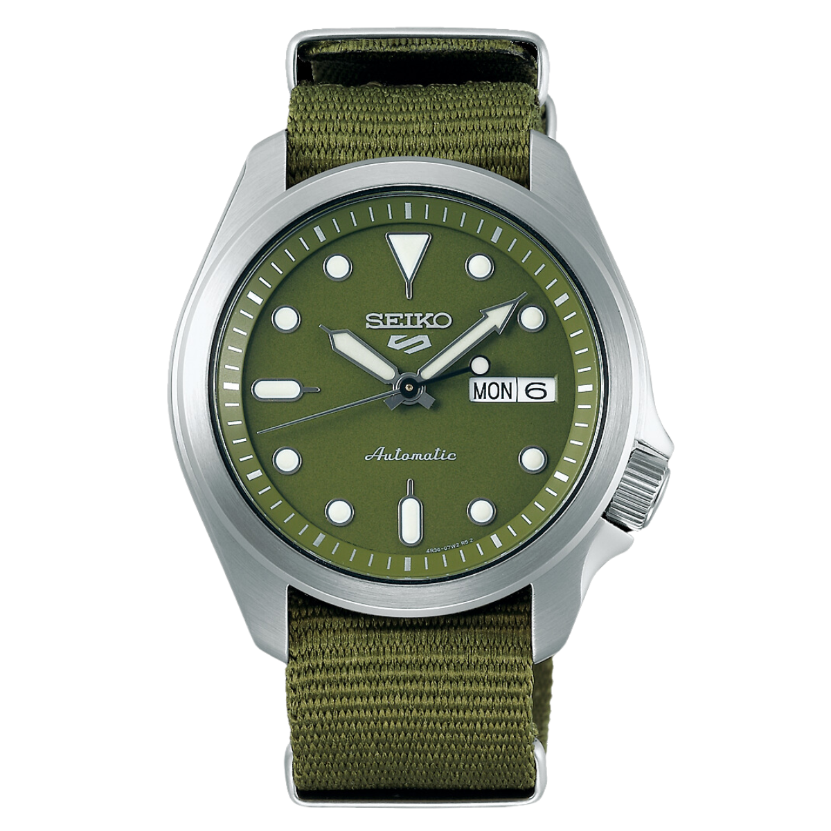 Seiko 5 Sports SRPE65 SRPE65K SRPE65K1 Green Nylon Watch