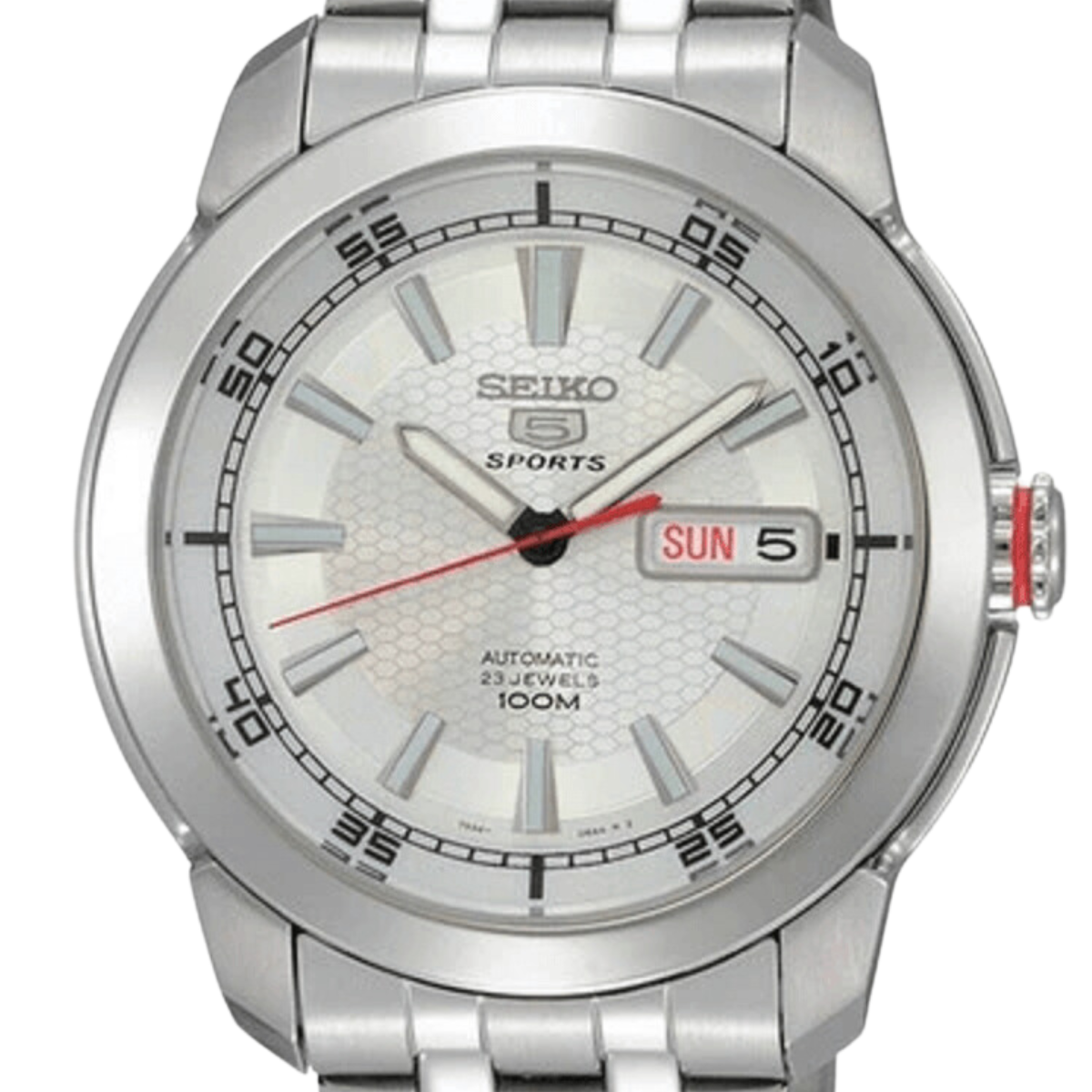 Seiko 5 Sports Automatic SNZH61K SNZH61 SNZH61K1 Silver Dial Men's Watch