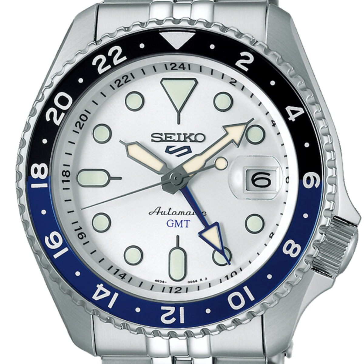 Seiko 5 Sports SKX Series Automatic GMT SSK033K1 SSK033 SSK033K White Dial Watch