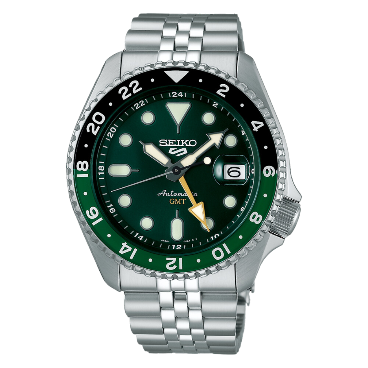 Seiko 5 Sports SKX Series Automatic GMT SSK035K1 SSK035 SSK035K Green Dial Watch