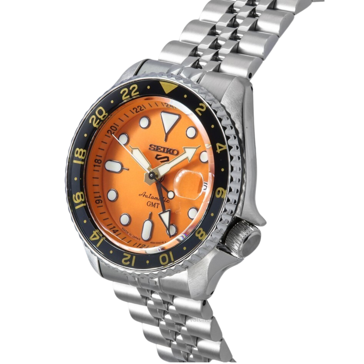 Seiko 5 Sports Style GMT SSK005J1 SSK005 SSK005J Orange Dial Automatic Men's Watch