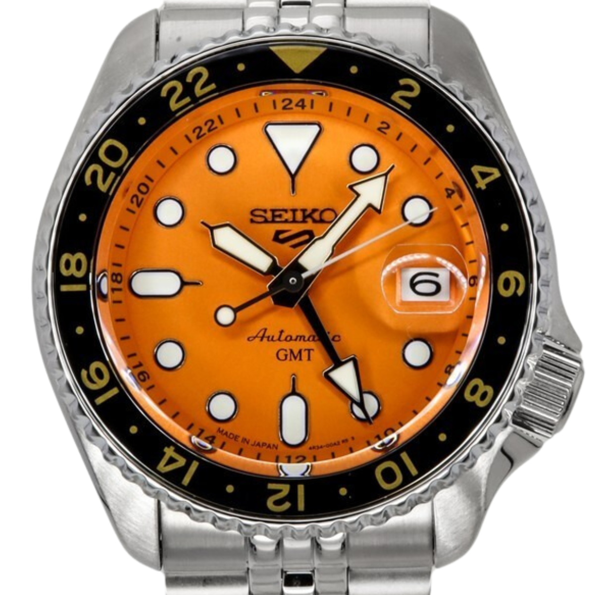 Seiko 5 Sports Style GMT SSK005J1 SSK005 SSK005J Orange Dial Automatic Men's Watch