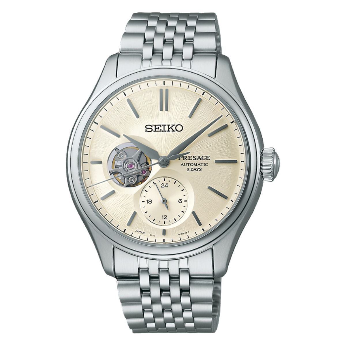 Seiko Presage SPB469J1 SPB469 SPB469J Classic 'SHIRO-IRO' Open Heart Dial Mens Watch