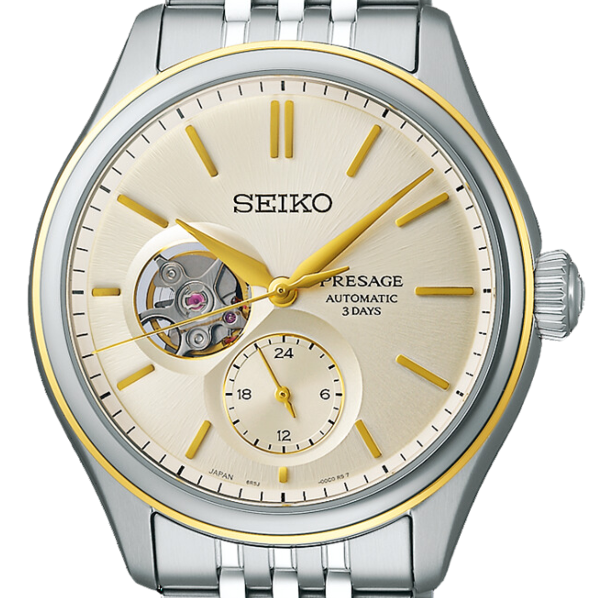 Seiko Presage "Delicate Cream Silk" SPB480J1 SPB480 SPB480J Men's Open Heart Automatic Watch