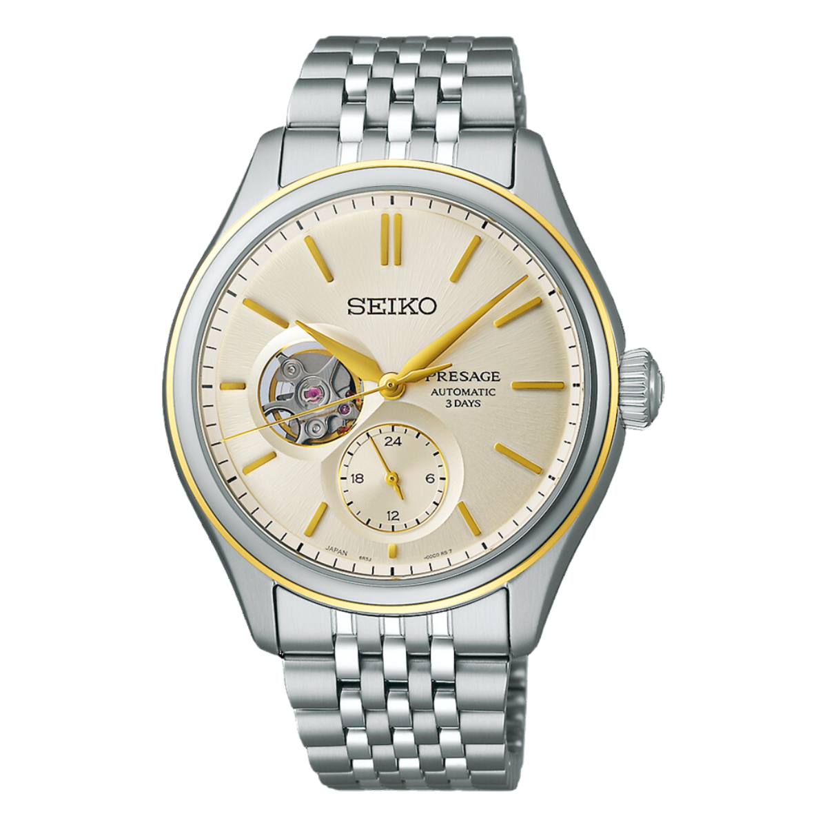 Seiko Presage "Delicate Cream Silk" SPB480J1 SPB480 SPB480J Men's Open Heart Automatic Watch