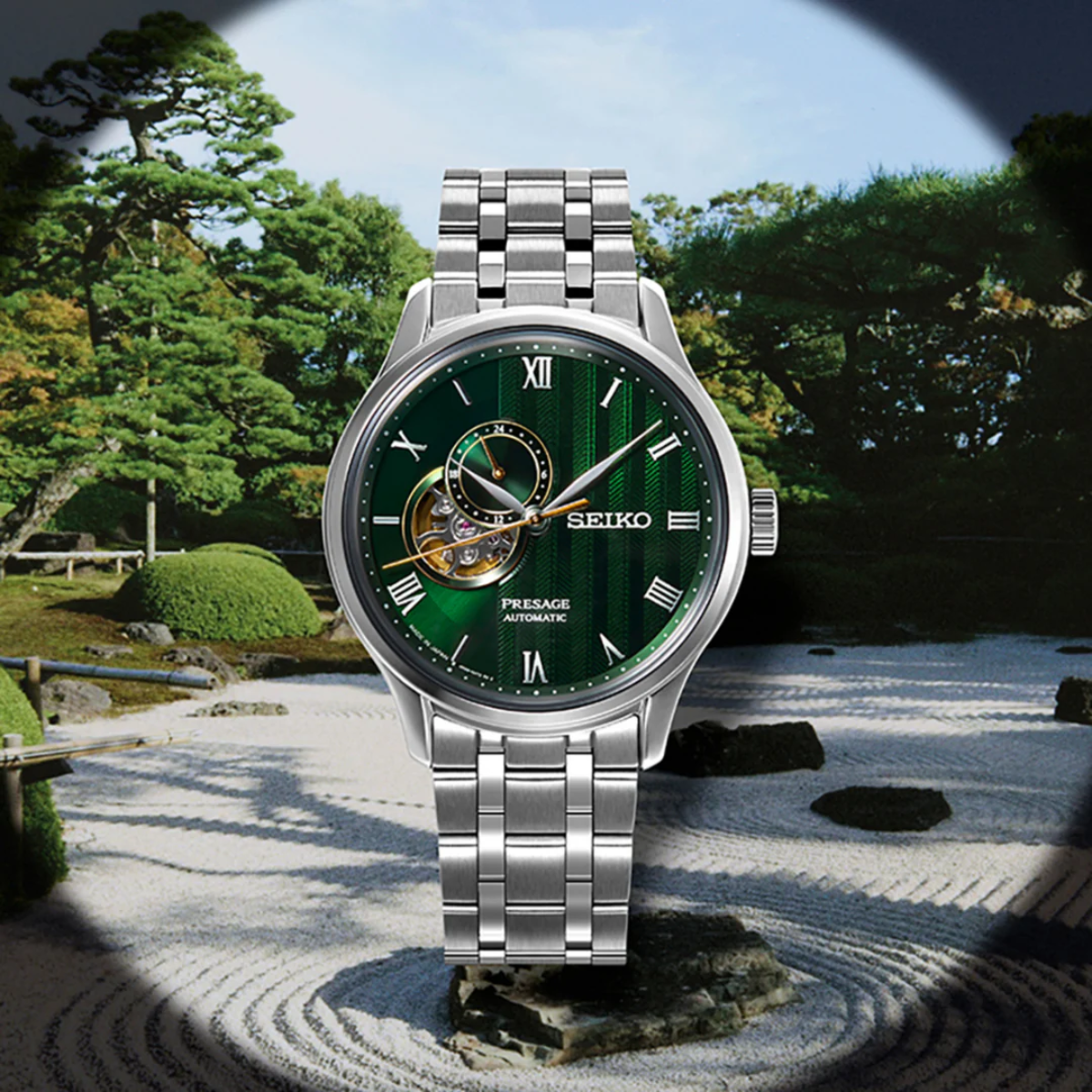 Seiko Presage "Japanese Zen Garden" SSA463J1 SSA463 SSA463J Men's Green Dial Watch