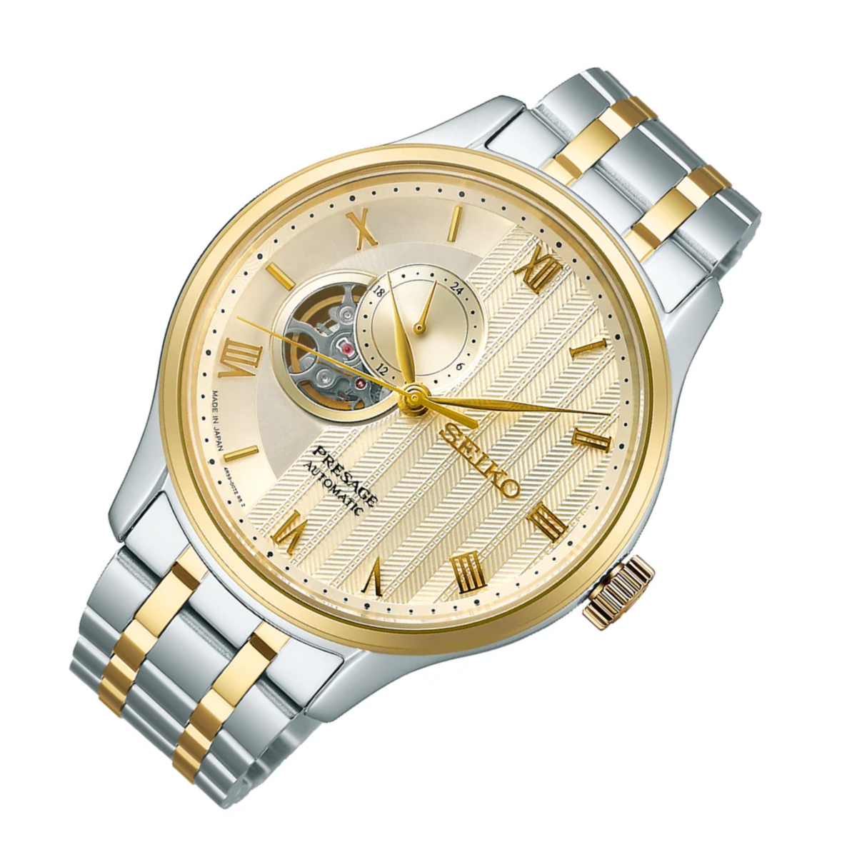 Seiko Presage SSA464J1 SSA464 SSA464J "Japanese Zen Garden" Gold-Tone Sand Men Watch - Gold Dial