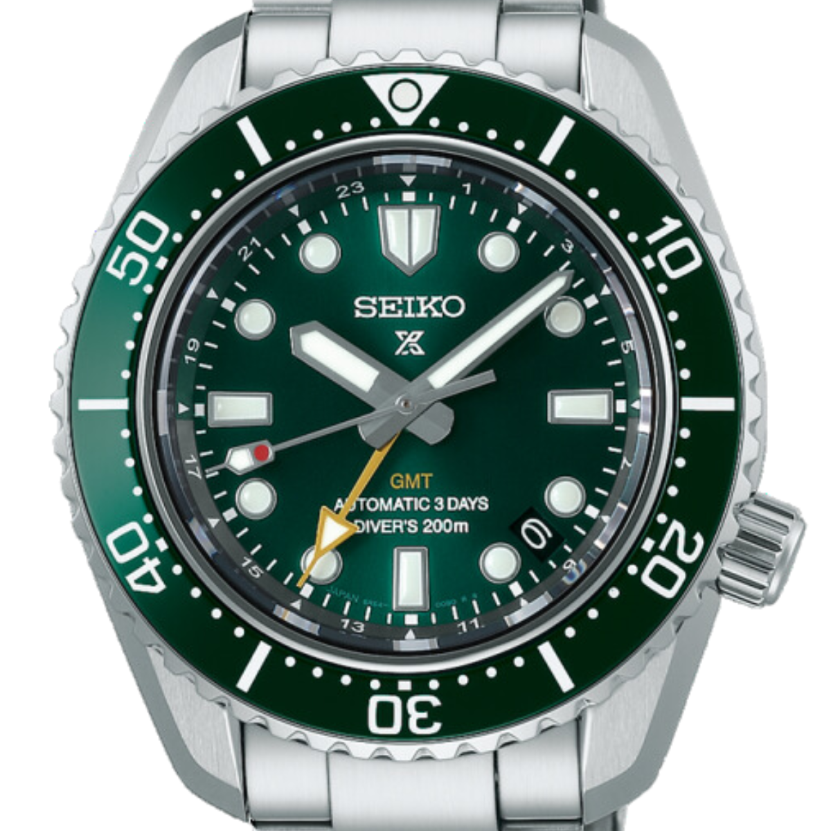 Seiko Prospex GMT SBEJ009 Scuba Divers 200m Automatic Green Dial Mens Watch