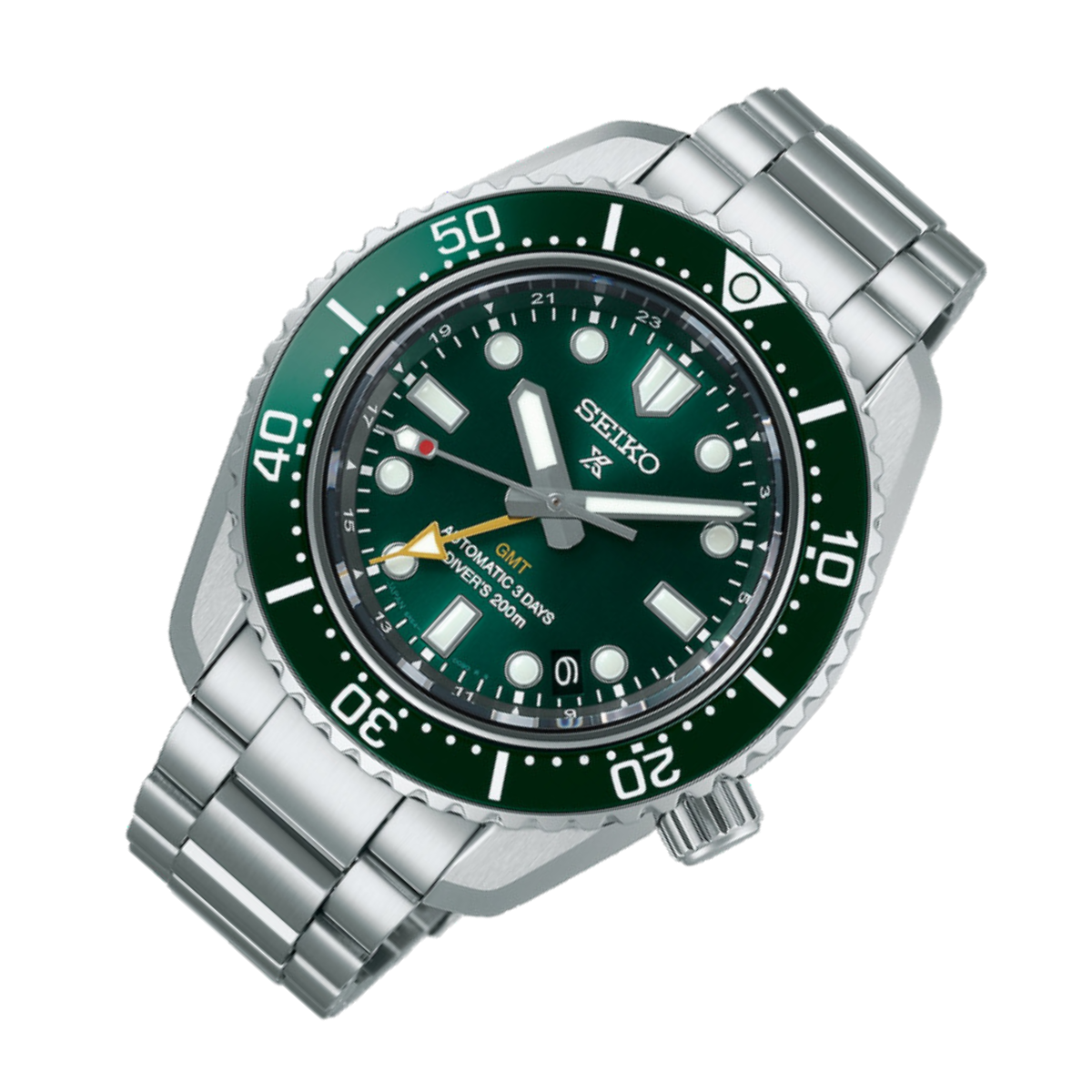 Seiko Prospex GMT SBEJ009 Scuba Divers 200m Automatic Green Dial Mens Watch