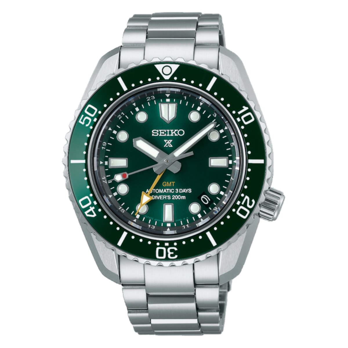 Seiko Prospex GMT SBEJ009 Scuba Divers 200m Automatic Green Dial Mens Watch