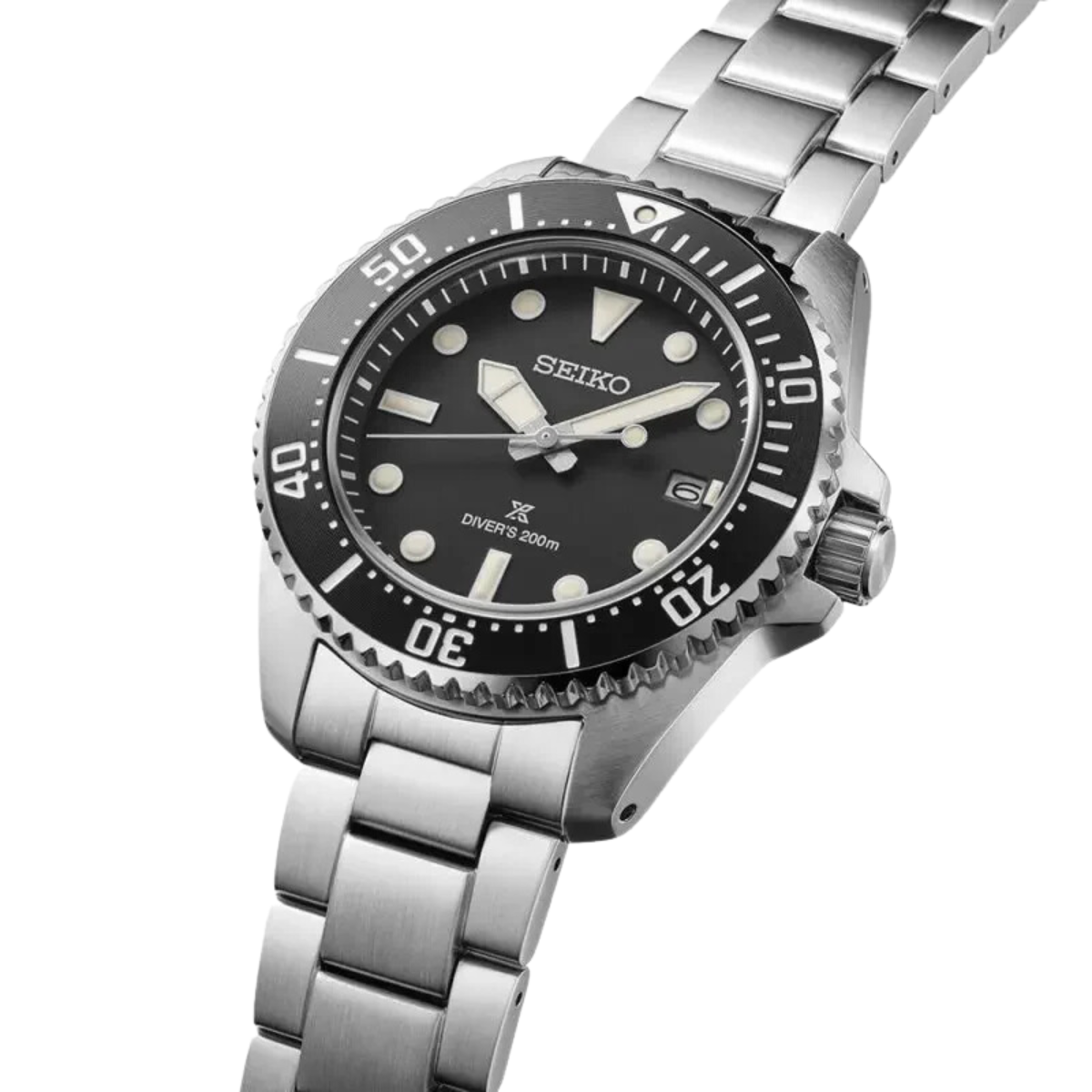 Seiko Prospex Solar Powered Divers 200 SNE597P SNE597P1 SNE597 Black Dial Watch