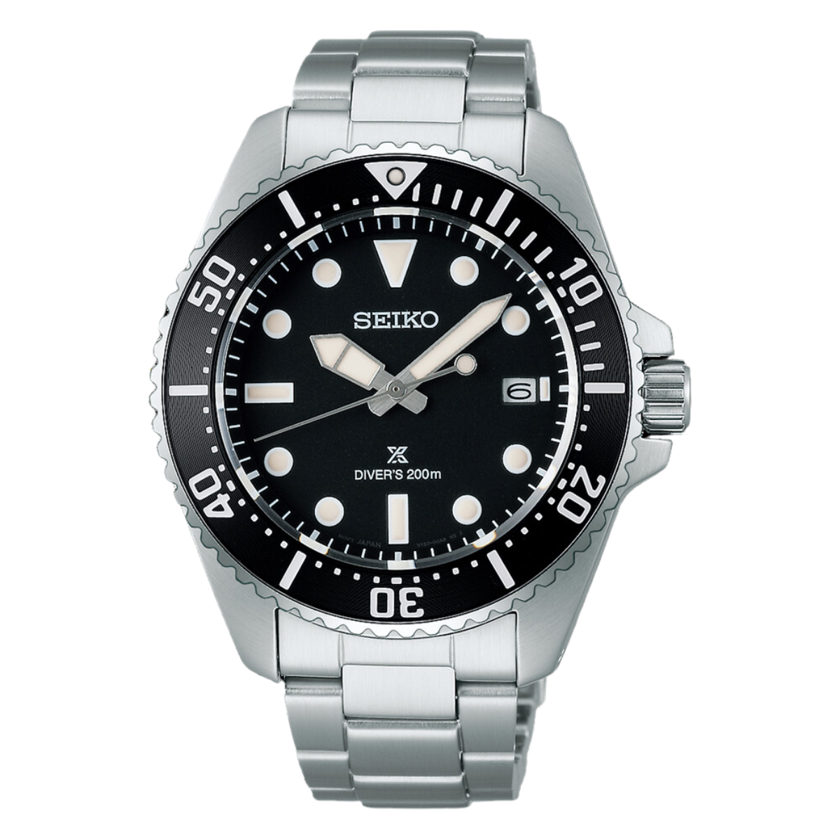 Seiko Prospex Solar Powered Divers 200 SNE597P SNE597P1 SNE597 Black Dial Watch