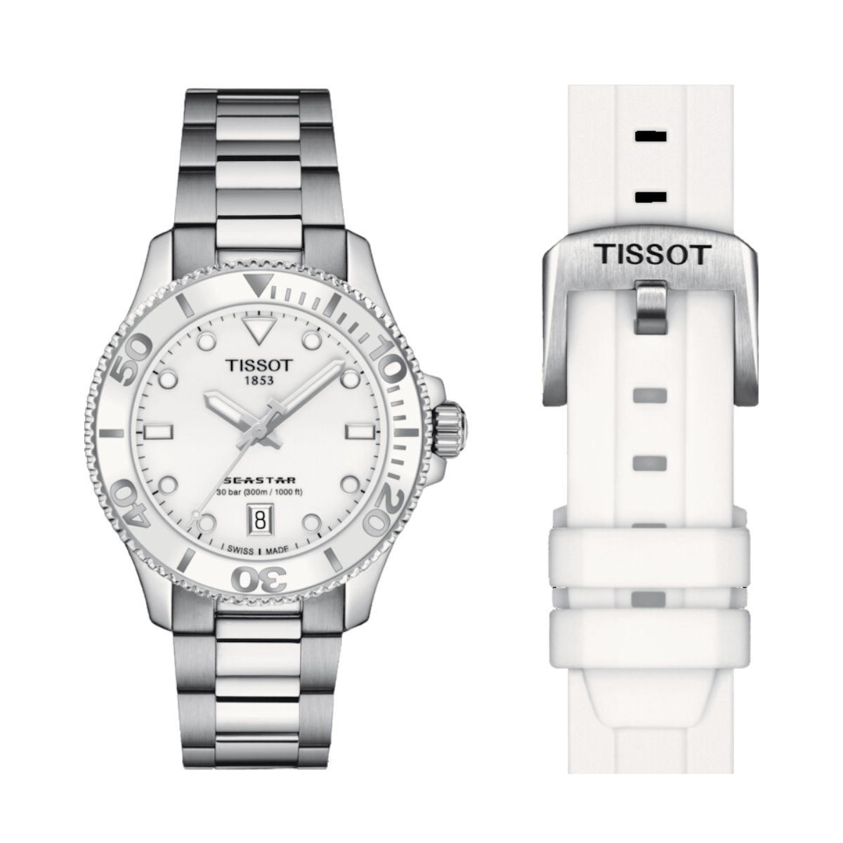 Tissot Seastar 1000 36MM T120.210.11.011.00 T1202101101100 Quartz Sports White Dial Watch