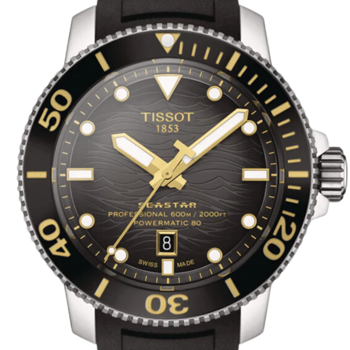 Tissot Seastar 2000 T120.607.17.441.01 T1206071744101 Professional Powermatic 80 Watch