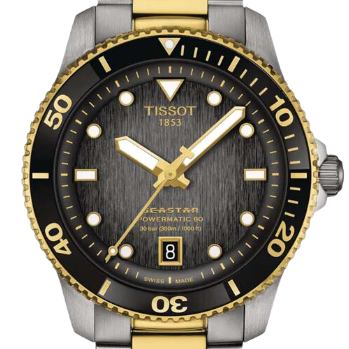 Tissot Seastar 1000 T120.807.22.051.00 T1208072205100 Powermatic 80 40MM Grey-Black Dial Watch