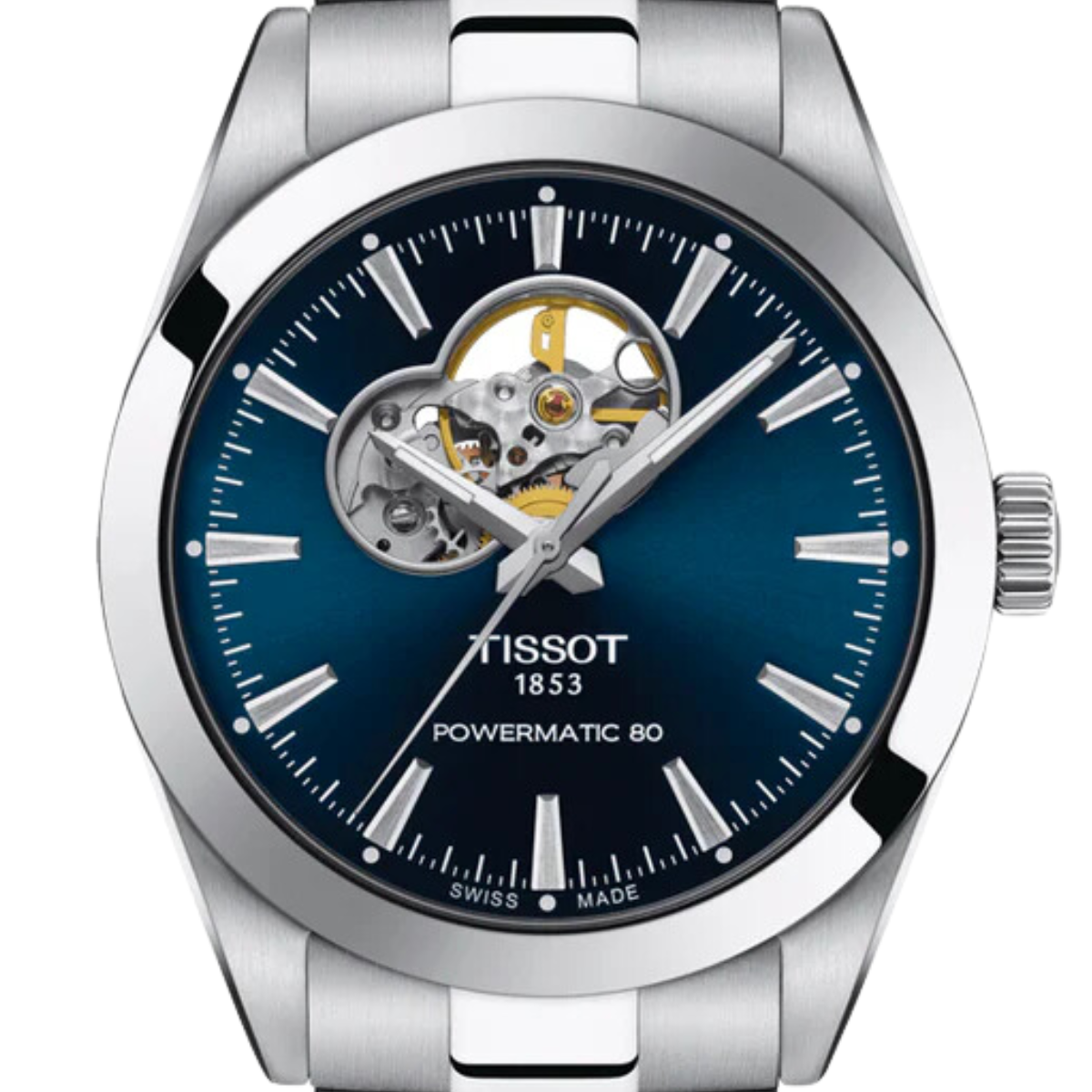 Tissot Gentleman T127.407.11.041.01 T1274071104101 Powermatic 80 Classic Open Heart Mens Watch