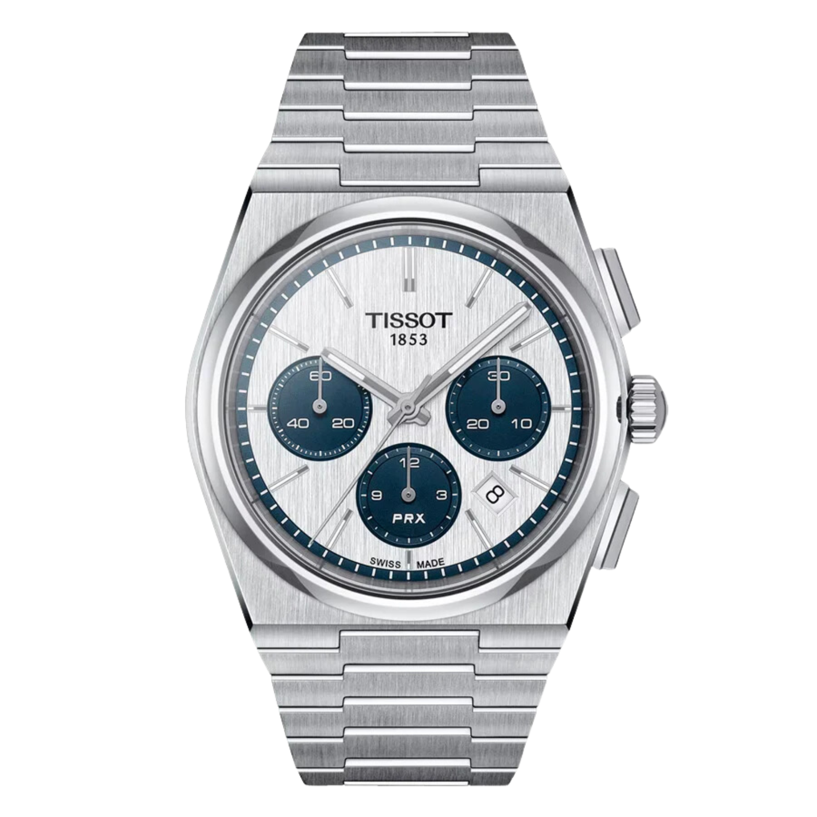 Tissot 1853 PRX T137.427.11.011.01 T1374271101101 Chronograph Automatic White Dial Watch - Skywatches