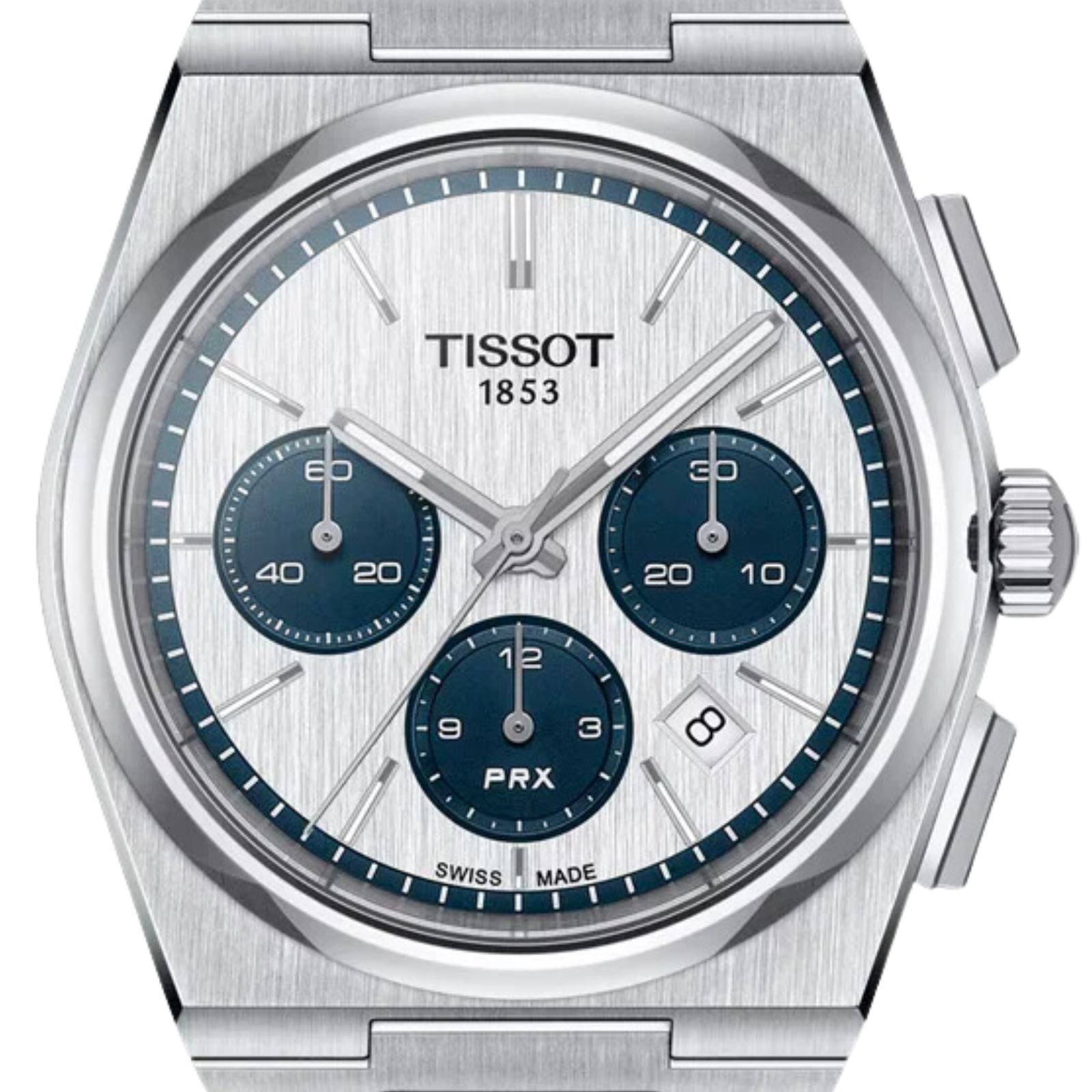 Tissot 1853 PRX T137.427.11.011.01 T1374271101101 Chronograph Automatic White Dial Watch - Skywatches