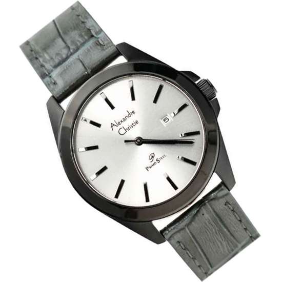 Alexandre Christie Primo Steel AC 1023MDLIPGR Grey Leather Casual Watch