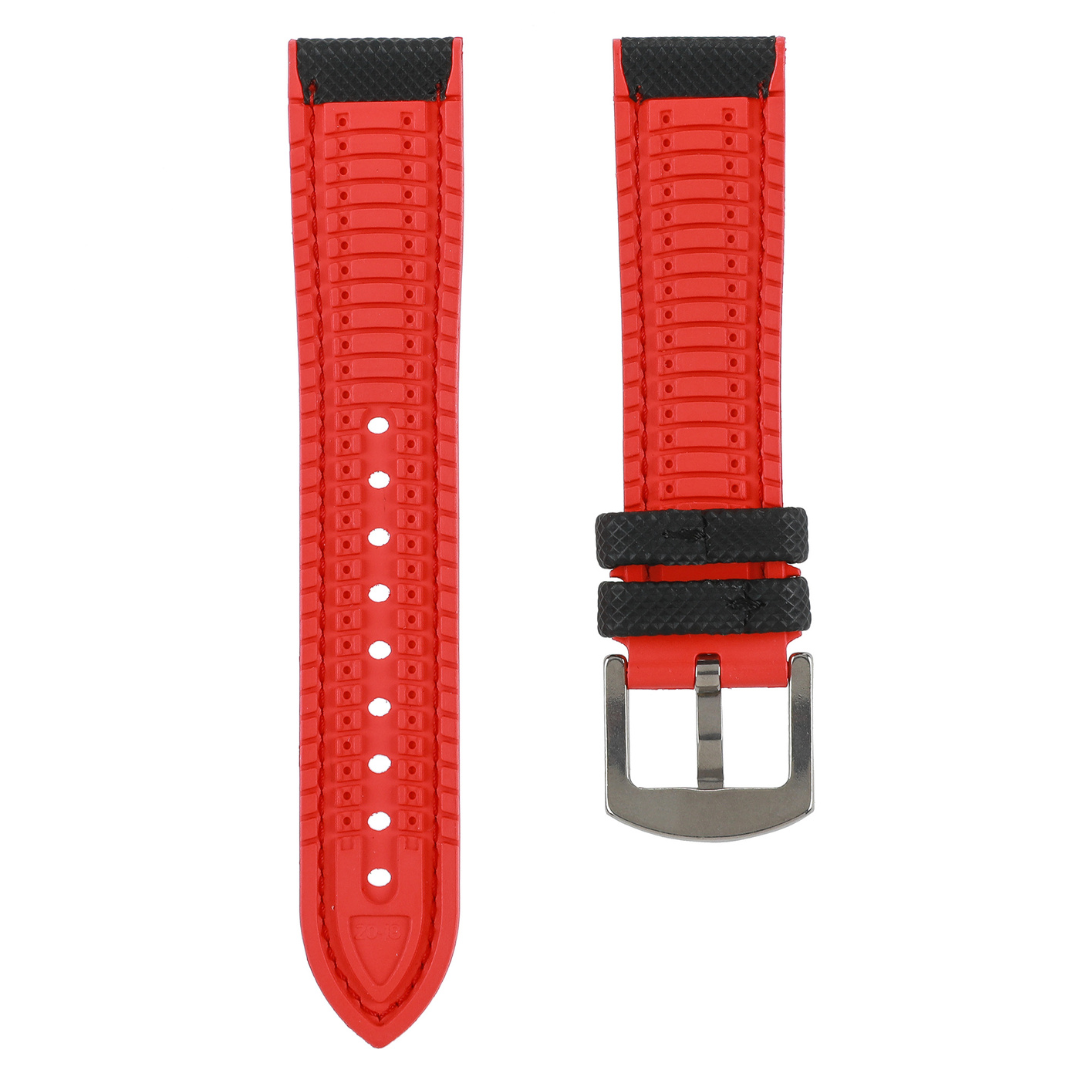 #color_Black Nylon Red Stitch / Red FKM Rubber