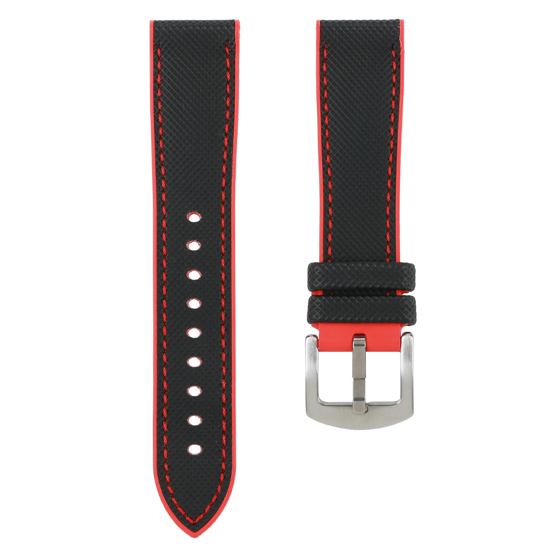 #color_Black Nylon Red Stitch / Red FKM Rubber