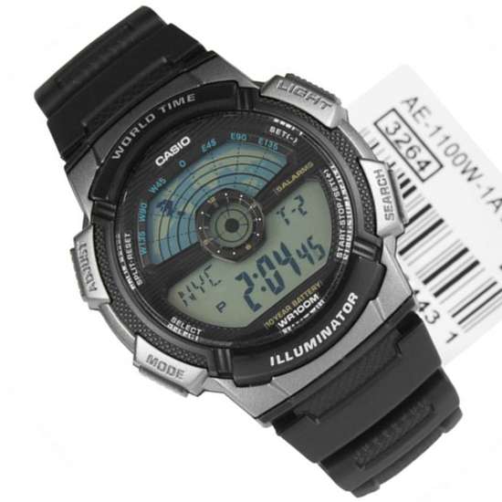 Casio World Time Digital Sports Watch AE1100W-1 AE-1100W-1A