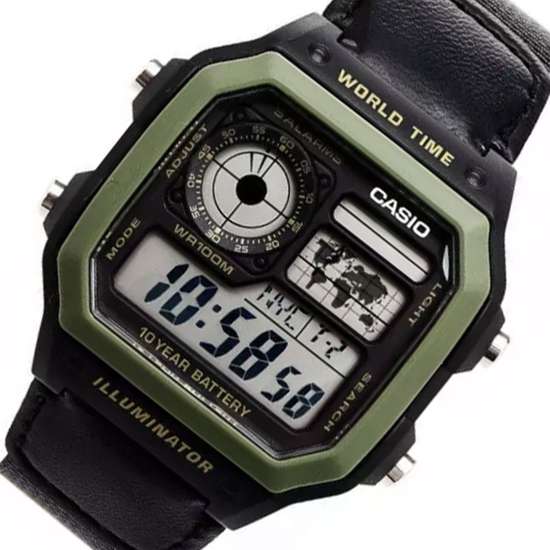 Casio Digital World Time Watch AE1200WHB-1B AE-1200WHB-1BV