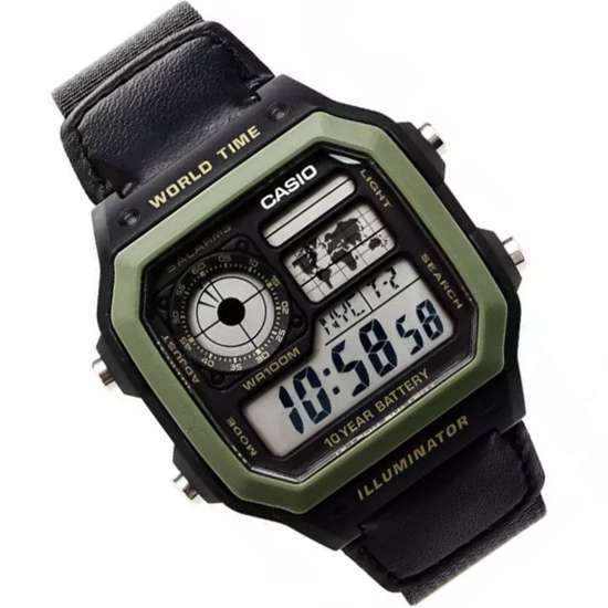 Casio Digital World Time Watch AE1200WHB-1B AE-1200WHB-1BV