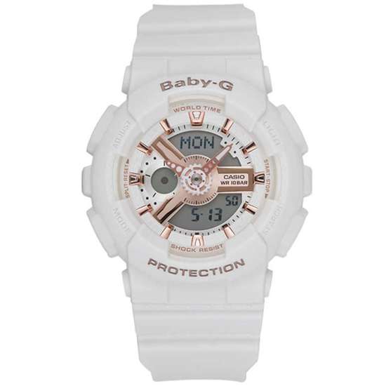 Casio Baby-G Ladies White Watch BA110RG-7 BA-110RG-7A