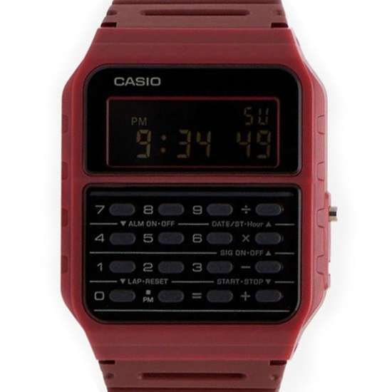 Casio Retro Red Calculator Watch CA-53WF-4B CA-53WF-4BDF