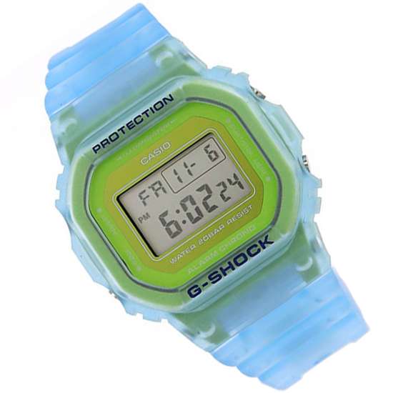 Casio DW-5600LS-2 DW5600LS-2 Semi Transparent Blue Watch