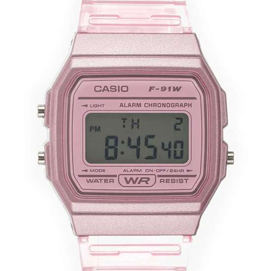 Casio Pink Resin Digital Watch F-91WS-4 F91WS-4D