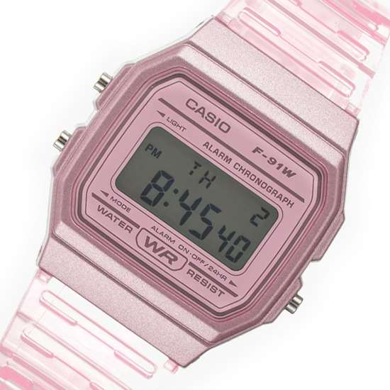 Casio Pink Resin Digital Watch F-91WS-4 F91WS-4D