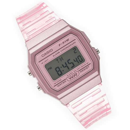 Casio Pink Resin Digital Watch F-91WS-4 F91WS-4D