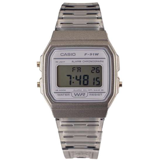 Casio Grey Transparent Digital Watch F-91WS F-91WS-8 F91WS-8D