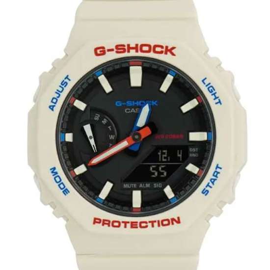 Casio G-Shock Tricolor GMA-S2100WT-7A1 GMAS2100WT-7A1 White Octagon Watch