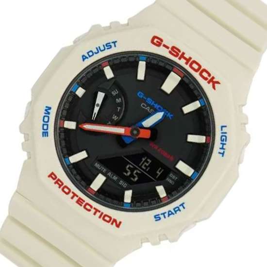 Casio G-Shock Tricolor GMA-S2100WT-7A1 GMAS2100WT-7A1 White Octagon Watch