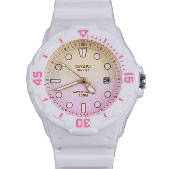 Casio Ladies White Pink Cute Watch LRW200H-4E2 LRW-200H-4E2V