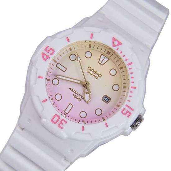 Casio Ladies White Pink Cute Watch LRW200H-4E2 LRW-200H-4E2V