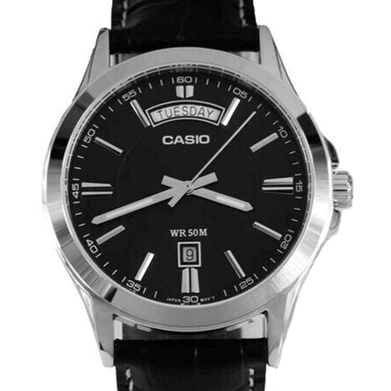 Casio MTP-1381L-1AV MTP1381L-1A Male Leather Watch