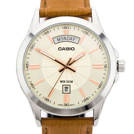 Casio MTP-1381L-9AV MTP1381L-9A Male Leather Watch